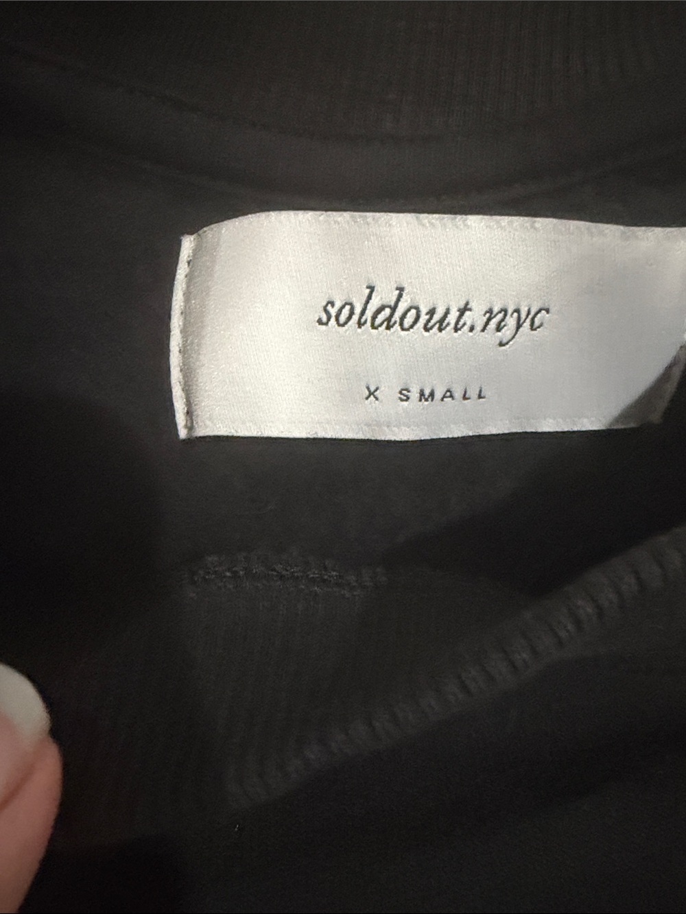 Sold Out NYC The Just Enough Puff Sweatshirt XS Black Organic Cotton Pullover - Picture 4 of 7